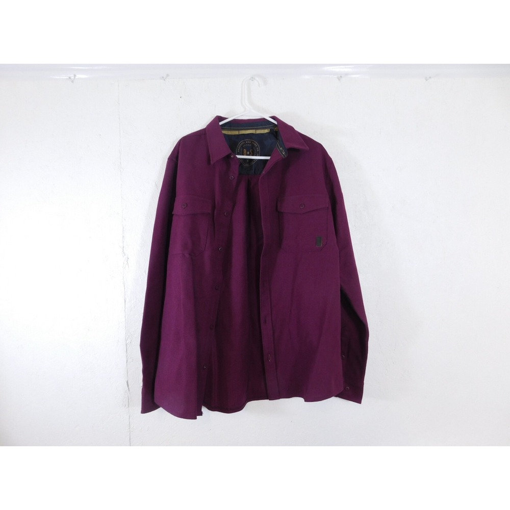 Men's 2X Brother's and Son Maroon Shirt‎ Jacket Shacket NWT